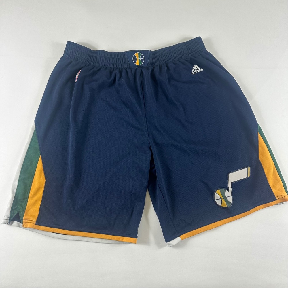 Adidas Utah Jazz NBA Basketball Shorts Men's Size 2XL Navy Blue Athletic‎